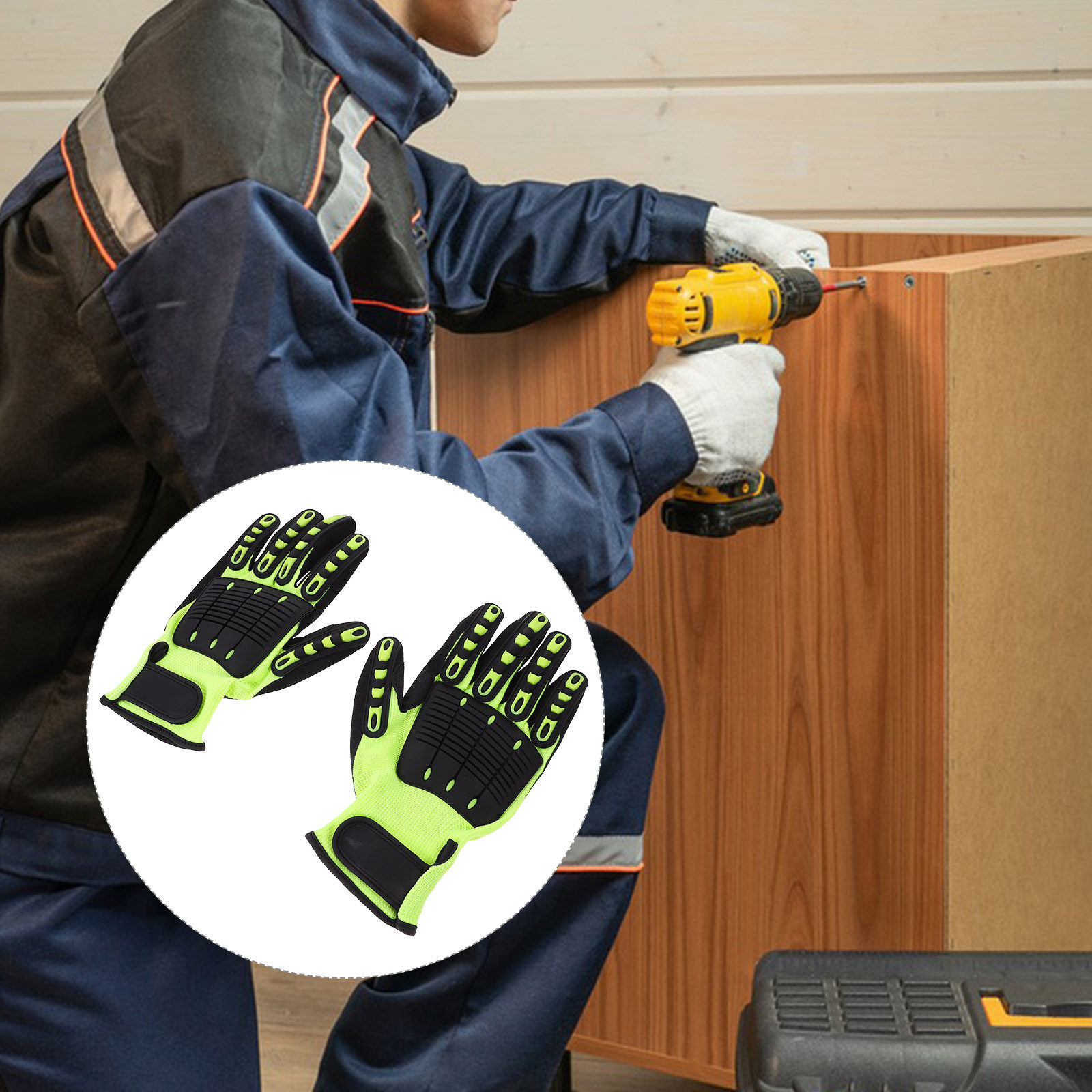 Work Glove Impact - 1 para wytrzymałych rękawic ogrodniczych, odpornych