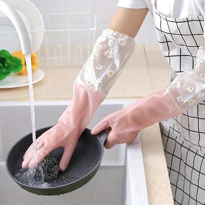 Dish Glove Rubber - Długie gumowe rękawice do prac domowych,