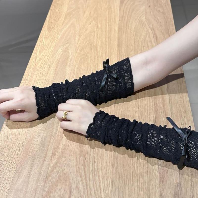 Fingerless Glove Knit - Damskie gotyckie rękawiczki bez palców z