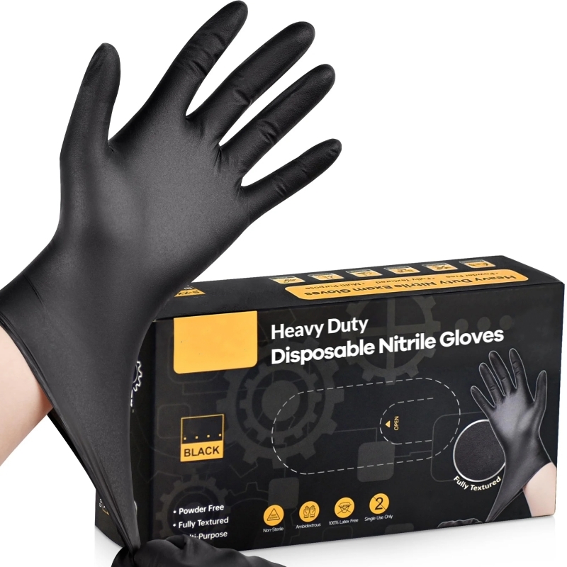 Latex Disposable Glove - 20 szt. Czarne jednorazowe rękawiczki nitrylowe