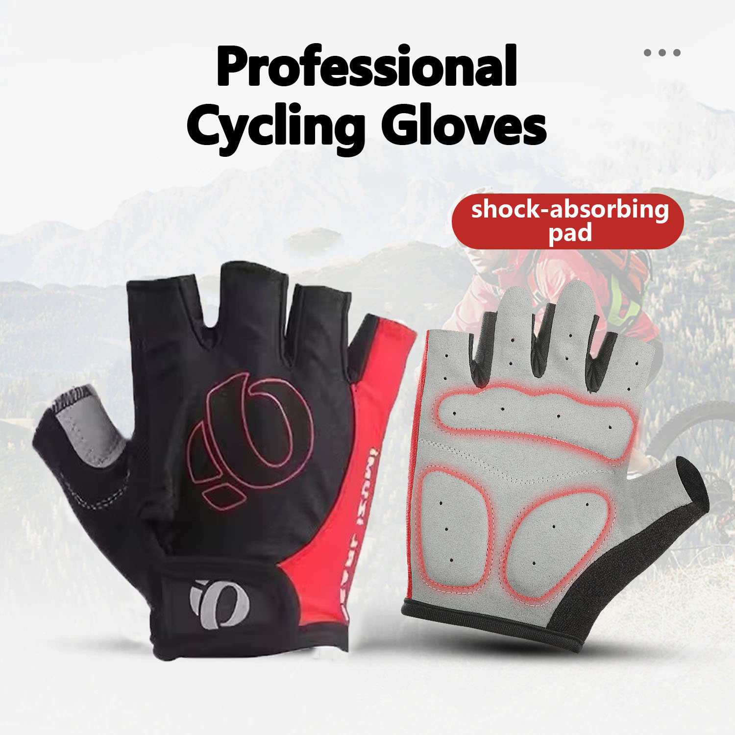 Cycling Glove Padded - Rękawiczki rowerowe na zewnątrz, amortyzujące wstrząsy,
