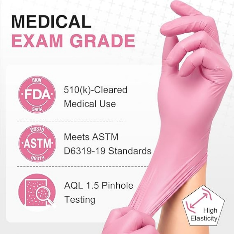 Różowe nitrylowe rękawice jedn – Latex Disposable Glove recenzja i cena